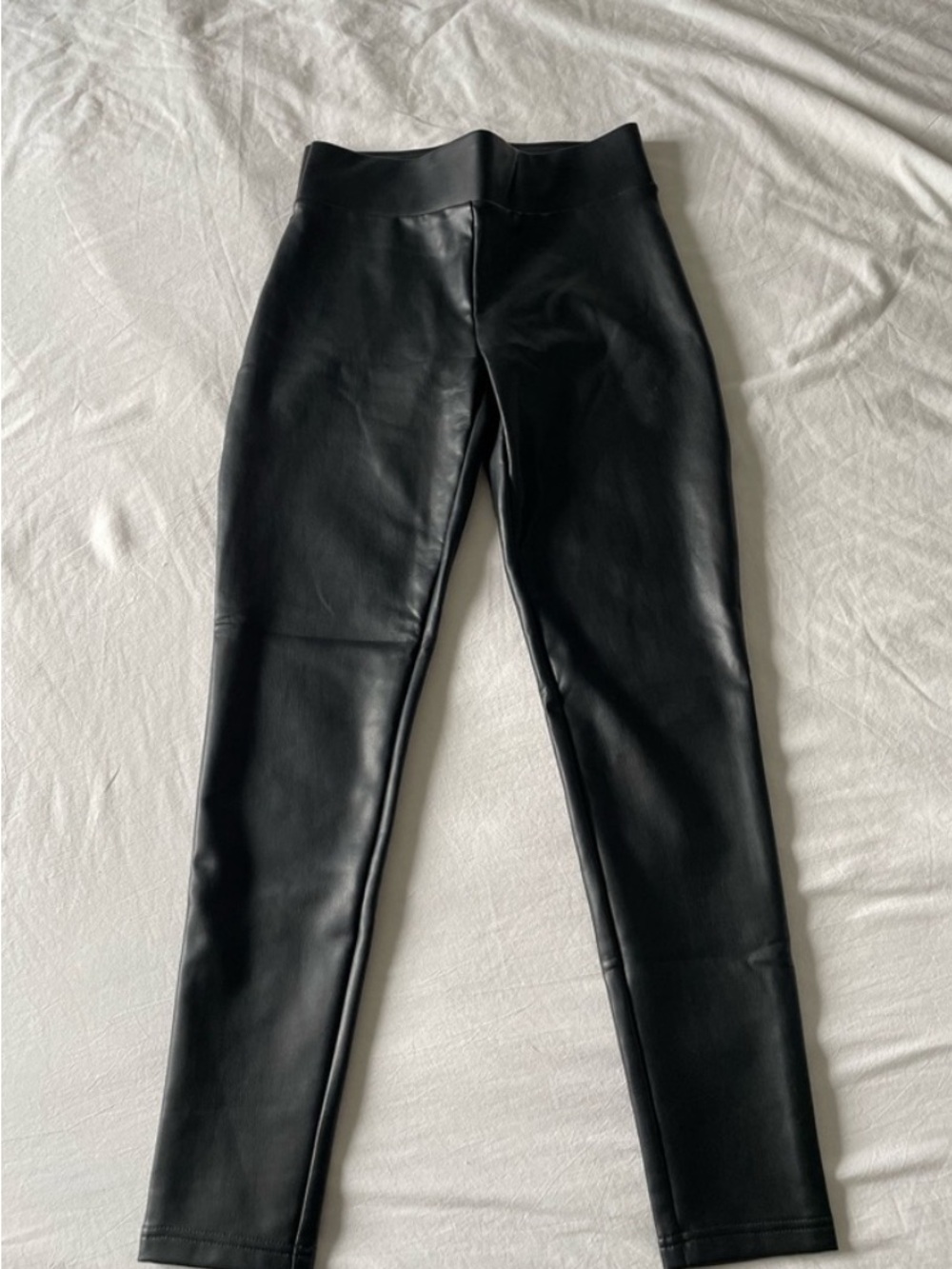 LOFT Black Faux Leather-Look Leggings
